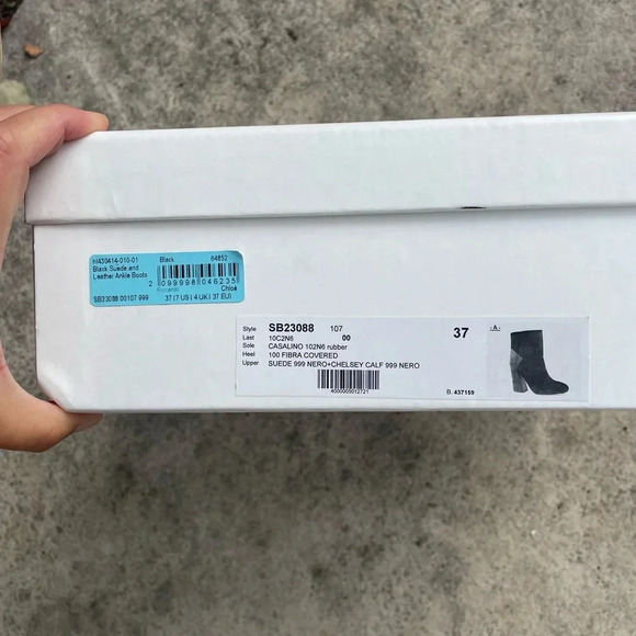 See By Chloé Black Suede Leather Ankle Boots, Size 37 - Picture 14 of 15